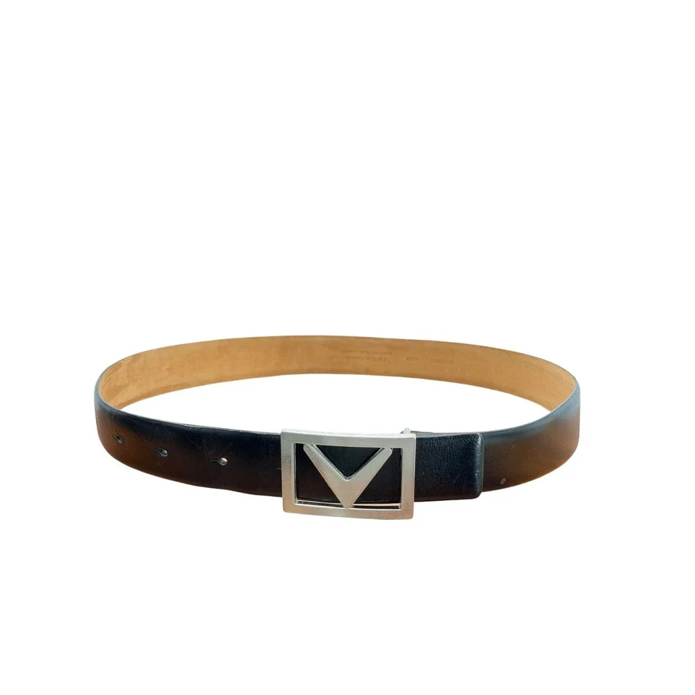 Callaway Golf Logo Belt Mens 36 Black Leather Signature Chevron Buckle Classic